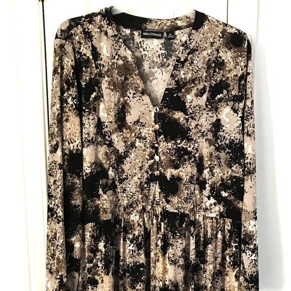 NWT Nina Leonard Swing Dress Long Sleeve V Neck Size XL - Picture 2 of 8